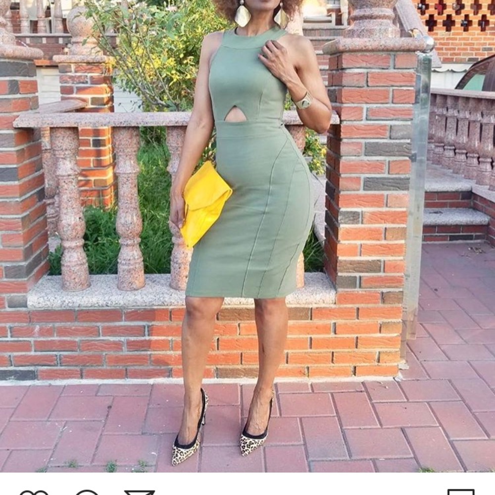 Sexy Green Cut-Out Dress